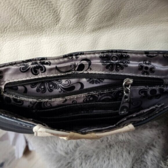 Mini Bag Grace Adele Blue white cream clutch cross body Purse - Picture 2 of 5